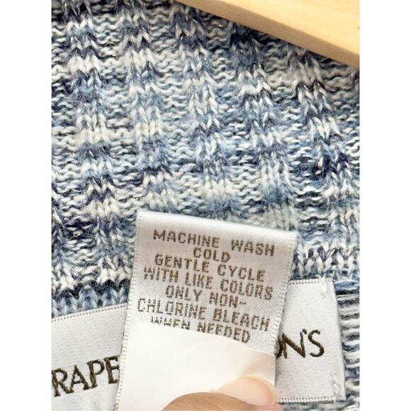 Draper & Damon’s Knit Sweater Mock Neck Pullover Silver Blue Long Sleeve - Picture 9 of 9